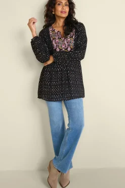 Discount Soft Surroundings Wynn Shimmer Tunic Black