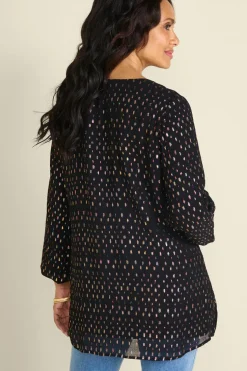 Discount Soft Surroundings Wynn Shimmer Tunic Black