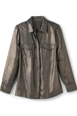 Soft Surroundings Zafina Shirt MetallicGoldLuster