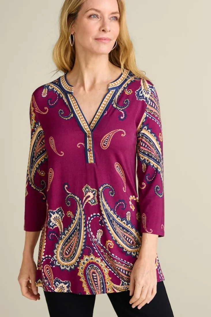 Soft Surroundings Zennia Printed Tunic OsteriaScarf